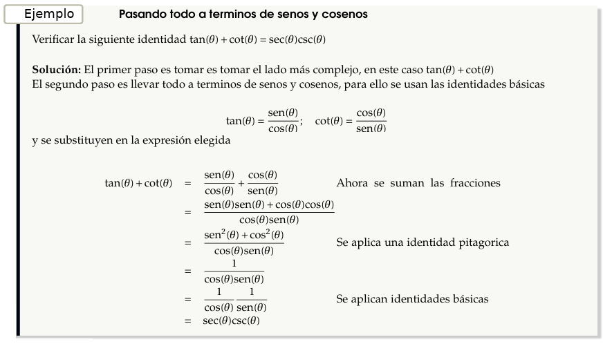 Segundo Ejemplo de Demostración de Identidad Trigonométrica